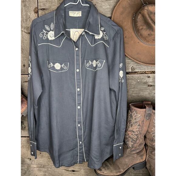 Vintage goa Tops - Vintage Goa NWT Embroidered Western Shirt Boho Prairie Y2K Medium